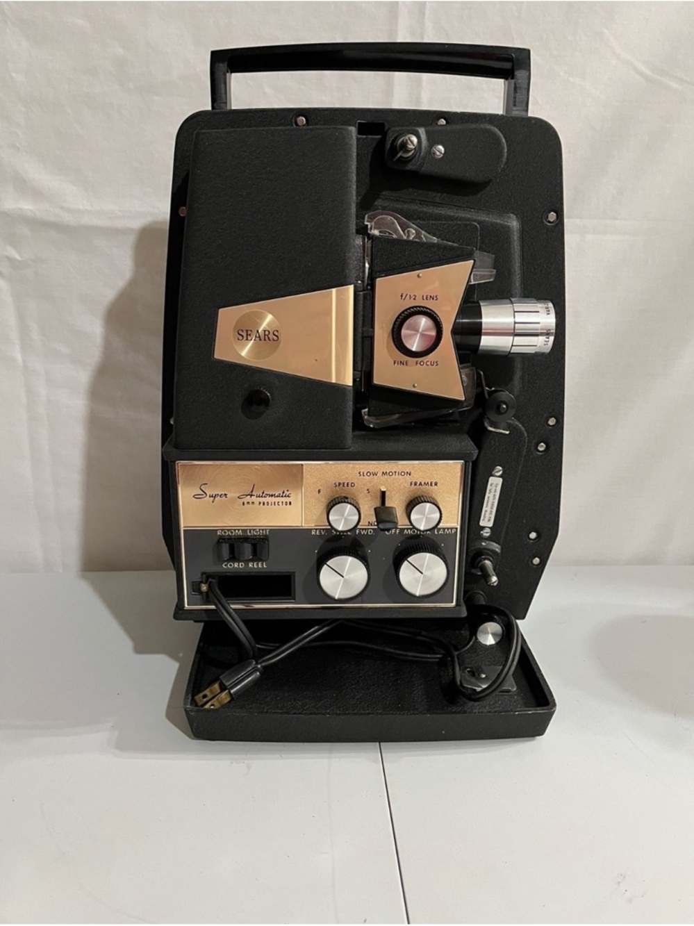 Sears Black and Silver Film Projector Head Assembly